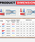 Female blue nylon spade connector for 16-14 AWG wire, 100 pcs quick-disconnect crimp terminals.