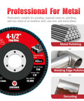60 Pack Flap Discs 4 1/2 Inch For Angle Grinder Set With 40 60 80 120 Grit Type 29 Zirconia Abrasive Wheels 7/8 Inch Shank