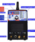 Front view of 3 In 1 Plasma Cutter And Welder Combo Machine With Dual Voltage 110V 220V, digital display and controls visible.
