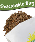 Resealable bag of One Hundred Percent Organic Orchid Potting Bark Eight Quarts All Natural Pine Bark Mix Additive For Orchids