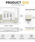 About 500 Silver Solder Chips For DIY Jewelry Making 2x2 mm Ultra Tiny Precut Pellets 4.5 g Total Easy Bond Medium Density E M H