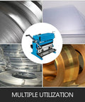 Straight Up Heavy Hitter 12 Inch Manual Sheet Metal Brake 3 In 1 Shear Roll Bender With Rock Solid Cast Iron Frame for various metals.