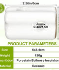 Porcelain bullnose fence insulators, white ceramic, 10-pack for electric fence wires on wood posts