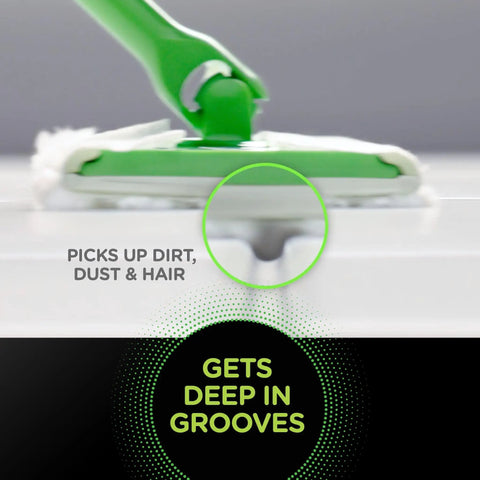 Heavy Duty Dry Sweeping Cloths 40 Pack Loaded With 3D Grip Fibers That Chase Down Grit And Debris Across Hardwood Tile And Vinyl Floors Easy Peel Toss Routine Guarantees A Sparkling Fresh Finish in use on a textured surface.