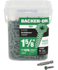 575 Pack Heavy-Duty Backer-On Fasteners 9 X 1-5/8 Inch Serrated Head For Flush Seating Climacoat Corrosion Resistant Finish Star Drive T25 Bit