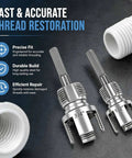 Heavy Duty Dual Function Pvc Pipe Threader Kit With 1 2 And 3 4 Inch Dies For Internal External Threading Compatible With Electric Drill - close-up of dies