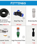 Components of Easy Install Mist Kit For Warehouse Cooling And Livestock Shelter Relief Greenhouse Humidification And Outdoor Cooling