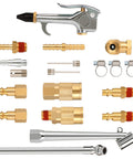 Air Hose Fittings One Fourth Inch NPT Brass Quick Connect Couplers And Plugs Pack 20 Piece Air Compressor Accessory Kit