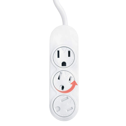 Six Foot 14 3 Gauge Vinyl Extension Cord For Indoor And Outdoor Use With Three Grounded Outlets UL Listed 15 Amp 125 Volt Power Cord close-up