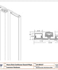 Technical diagram of Heavy Duty Continuous Geared Door Hinge In Dark Bronze Anodized Aluminum Full Surface 83 Inch Center Pivot