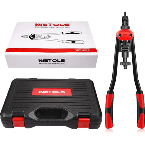 Rivet Nut Tool Kit With 11 Mandrels And 110 Rivet Nuts Beefy Yet Precise Rivnut Gun Set shown with case and packaging