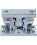 Spring Loaded Door Stop Catch With Heavy Duty Double Roller Ball Latch Release Clamp in zinc alloy with visible screws and springs
