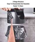 Heavy Duty White Coffee Grounds Storage Bin With Removable Base For Espresso Prep ABS Plastic matte finish with hanger and bin.