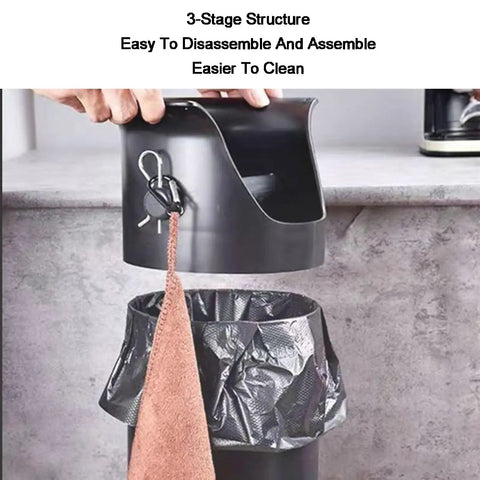 Heavy Duty White Coffee Grounds Storage Bin With Removable Base For Espresso Prep ABS Plastic matte finish with hanger and bin.