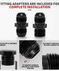 Must Have Pro Grade 6AN PTFE Hose End Fittings Kit With Zero Forty Five Ninety One Hundred Eighty Degree Angles 6AN Male To Male Flare Couplers