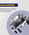 Front Wheel Bearing And Hub Assembly Two Piece Set For Dodge Journey 2009 2017 And Ram ProMaster 1500 2500 3500 Front 2014 2015 With 5 Lug Bolts And ABS Direct Fit Replacement, showing side view with bolts and ABS features.