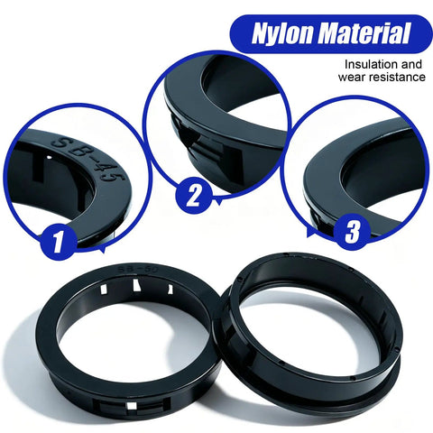 45Pcs Black Plastic Grommets For 5/8 Inch Holes 16mm Snap In Locking Cable Hole Grommets Protectors display with close-up