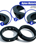 25 Pieces 1 1/8 Inch Nylon Grommets For Cable Holes Snap In Locking Bushing Black Protective Grommets For Round Holes The Go To Wire Cord Hose Routing Kit Easy To Install And Durable Diy Pro Grade. Black nylon snap-in grommet rings for round cable holes, size SB-45 and SB-50, shown close-up