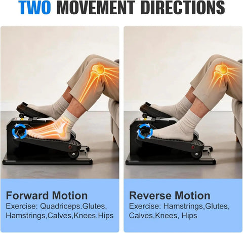 Under Desk Elliptical Workout Machine With Remote, 12 Speeds Quiet Seated Pedal Exerciser For Home Office Gym, Low Impact Leg Exercise For Seniors With Display Monitor