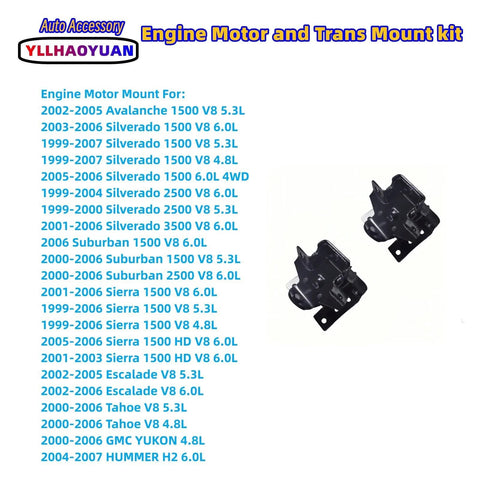 Heavy Duty Engine Mount Set Of 2 For GM Full Size Trucks And SUVs 1999 To 2007 With 4.8L 5.3L 6.0L V8 Replaces A2909 A2638 EM 2909