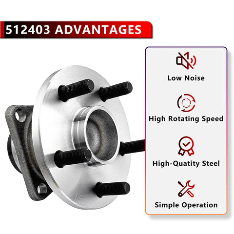 Rear Wheel Bearing And Hub Assembly Replacement Suspension Kit For Pontiac Vibe 2009 2010 And Toyota Corolla 2009 2019
