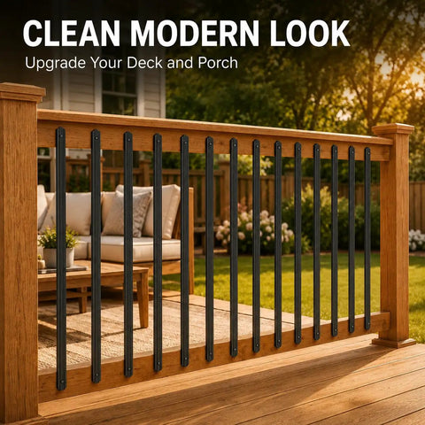 29.5 Inch Metal Deck Balusters 50 Pack Flat Spindles For Deck And Stair Railing Fits Composite Or Metal Rails Aluminum