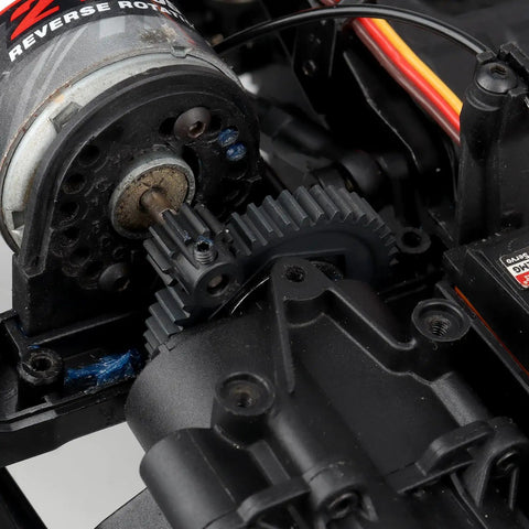 Hard Steel 45T M0.8 Spur Gear And 11T 32P Pinion Gear Two Piece Set installed in Traxxas TRX4 RC Crawler engine