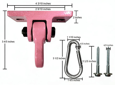 Heavy Duty Swing Set Hardware Replacement Kit With 2 Pink Brackets, 4 Hangers, 2 Pink Seats, And All Accessories For Outdoor Playground Equipment Including Bolts, Gaskets, Hooks And Chains