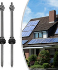 M10 Hanger Bolts Kit With EPDM Seal For A2 Stainless Locking Nut And Adapter For Solar Panel Roof Mounting System Silver 250mm Length 4 Pack