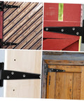 8 Pack 5 Inch Black Painted Galvanized T Shaped Weld On Hinges For Interior Doors Barn Doors And Screen Replacement Hardware