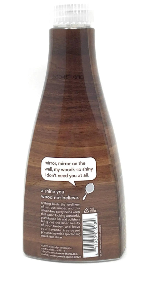 Top Tier Wood Polish Spray With Sweet Almond Scent For Furniture And Cabinets Cruelty Free Cleaner, 14 oz bottle.