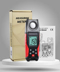 Digital Illuminance Light Meter With Backlight Lux Meter For Indoor Outdoor Use, Measures 0.1 To 200000 Lux And 0.01 To 20000 FC, Go-To Gear For Plants, Film Photography, And Lighting Setup, with box and manual