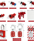 Lockout Tagout Kit for Circuit Breakers With Clamp On Locks, Group Lockout Hasps, and Tags, Universal Multi Pole Breaker Lockout in a Rugged Pocket Bag, OSHA Compliant Safety Set for Quick, Safe Lockout Procedures
