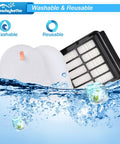 Best Value Replacement Vacuum Filter Set For Shark Navigator Lift Away Deluxe Series NV350 NV351 NV352 NV355 NV356E NV360 NV370 UV440 UV540 CU500 ZU503AMZ Two And Four Pack Filters washable reusable filters in water