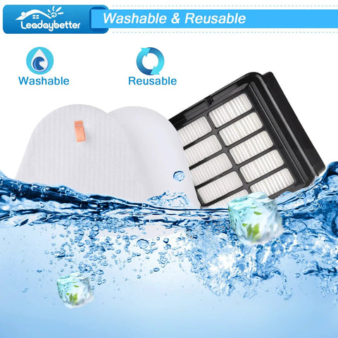 Best Value Replacement Vacuum Filter Set For Shark Navigator Lift Away Deluxe Series NV350 NV351 NV352 NV355 NV356E NV360 NV370 UV440 UV540 CU500 ZU503AMZ Two And Four Pack Filters washable reusable filters in water