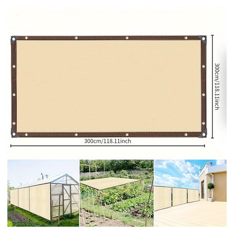 Outdoor Sun Shade Cloth Mesh Canopy Cover For Garden And Patio Sunblock Anti Heat With Grommets 3x5M, 300cm mesh cover