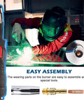 Top Tier 14-Piece MIG Welder Accessory Kit with Snap-On Gas Nozz Diffusers and Contact Tips for easy assembly and use.