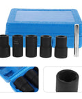 Easy Impact Socket Bolt Extractor Kit For Stripped Nuts And Screws With Steel And Plastic Build Precision Gear 17 19 21 22 24mm Sizes, case view