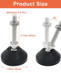 Heavy Duty M8 Thread Leveling Feet Four Pack Featuring A Wide Fifty Millimeter Base And Badass Eighty Millimeter Height close-up with dimensions shown.