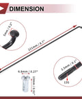 Dimensions of 36 Piece 12G Bicycle Spokes Set, 221mm Length, 45 Steel Black, Nipple Thread 12G