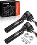 Front Outer Tie Rod End For Chevy Silverado 1999-2006 And GMC Sierra 1999-2006 Classic 2007 Fits Power Rack Steering Front Outer Left And Right, Driver And Passenger Sides, Improves Steering Control And Prevents Uneven Tire Wear. Two black metal tie rod ends with hardware and box