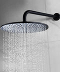 Heavy Duty 10 Inch Wall Mount Rain Shower System Set With Sweet Matte Black Finish And Air Infused High Pressure Head showerhead