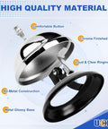 Desk Bell For Service And Reception With Ring Sign, Clear Call Bell For Front Desk, Office, Hotel, Hospital, School, Dinner Bell, Easy To Use, Loud Ring, Double-Sided Sign For Assistance; chrome metal bell shown with base