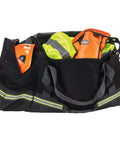 Open Arsenal 5008 Firefighter Turnout Gear And Safety Duffel Bag with 1000D polyester, reflective strips, and gear inside