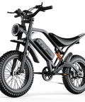 Powerful Askgo Electric Dirt Bike For Adults Teens With 2500W Peak Motor, 36 Mph Top Speed, 65 Mile Range, Dual Brake Off Road Ebike, Water Resistant Fat Tire All Terrain With NFC Unlock Technology. Black 20-inch fat tire ebike side view