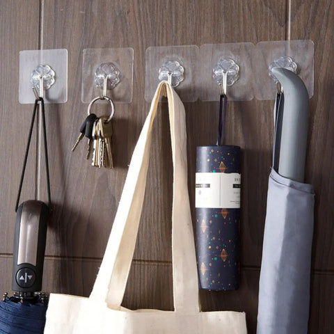 Heavy Duty Self Adhesive Hooks 50 Pack Waterproof Shower Wall Mounts No Drill Damage Free Reusable Utility Holders That Stick Like Crazy And Keep Things Tidy Without The Hassle, holding keys, bags, and umbrellas.