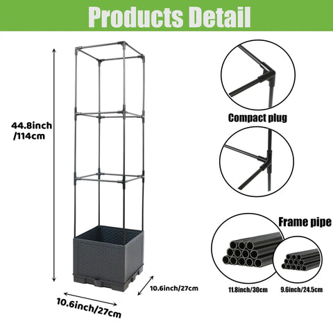 Two Pack Raised Garden Bed Planter Box With Trellis For 44 Inch Tomato Trellis And Climbing Plants, product dimensions