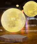 Levitating Moon Lamp With Remote, 6 Inch Floating 3D LED Moon Light With 18 Colors, Magnetic Spinning Base on wooden surface