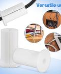 Two Pack Silky Soft Silicone Wall Cable Grommets Kit With Removable Design For Gaming Setups And Entertainment Units To Keep Wires Protected From Fraying And Damage In Sleek White Style, white silicone cable grommet set