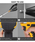 Step-by-step use of Cordless Rivet Gun Tool 20V Max Battery Compatible Brushless Automatic Rivet Gun For 1/8 5/32 3/16 Inch Rivets